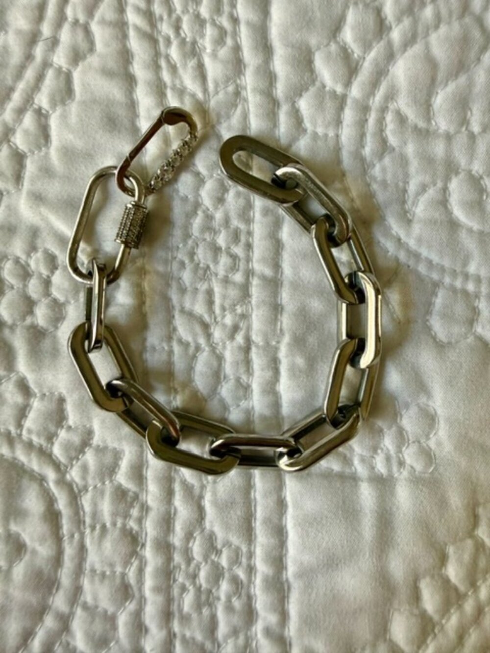 sterling silver oval link bracelet